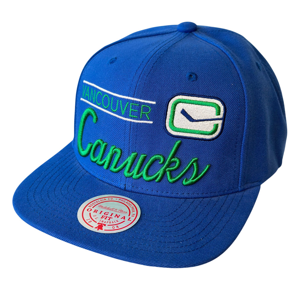Mitchell and Ness Vancouver Canucks Hat OG Snapback Blue Green NHL Hockey Retro